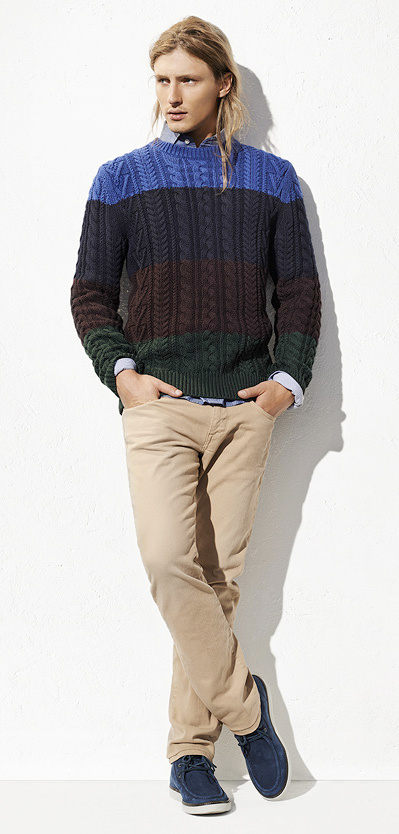Mercer Chino, Stein Crew-Neck Sweater, Cliffdale Boots, Lars Chambray Regular Fit Shirt