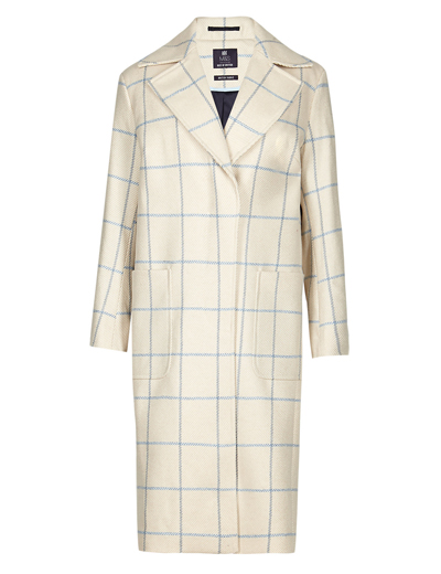 Best of British Pure Wool Checked Cocoon Coat