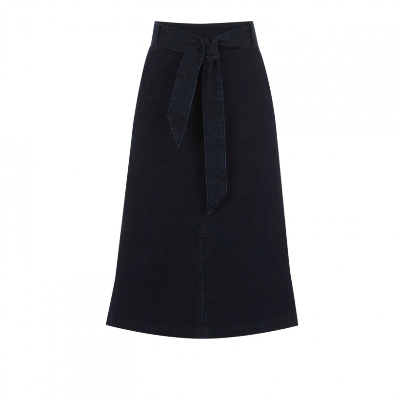 Warehouse Midi Tie Belted Skirt