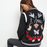 NEW LOOK L’AMOUR EMBROIDERED BOMBER JACKET