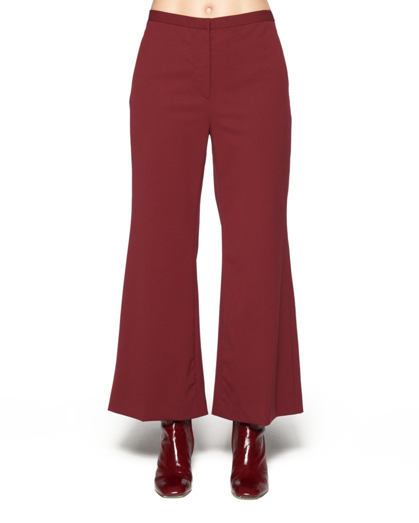 ROSETTA GETTY CROPPED STRAIGHT FLARE TROUSERS